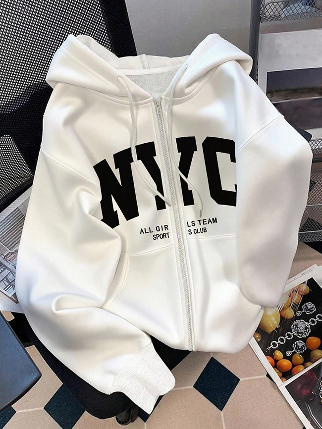 Zip-Up Hooded Sweatshirt
