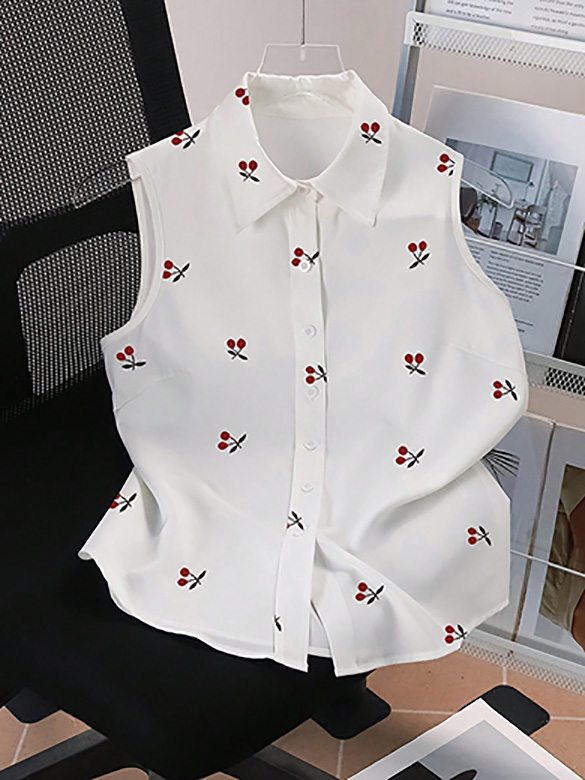 White Sleeveless Blouse